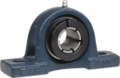 Value Collection - 1-3/8" ID, 6-9/16" OAL x 3-21/32" OAH Pillow Block - 3,461 Lb Static Cap, 5,777 Lb Dyn Cap, 5" Btw Mnt Hole Ctrs, 1-7/8" Base-to-Ctr Ht, Cast Iron - Exact Tooling