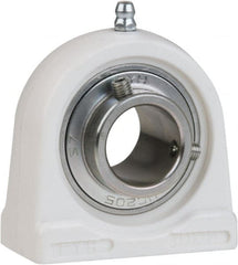Value Collection - 5/8" ID, 2-7/8" OAL x 2-19/32" OAH Tapped Base - 1,495 Lb Static Cap, 2,877 Lb Dyn Cap, 2" Btw Mnt Hole Ctrs, 1-5/16" Base-to-Ctr Ht, Thermoplastic - Exact Tooling