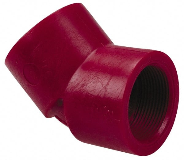 NIBCO - 1-1/2" PVDF Plastic Pipe 45° Elbow - Schedule 80, FIPT x FIPT End Connections - Exact Tooling
