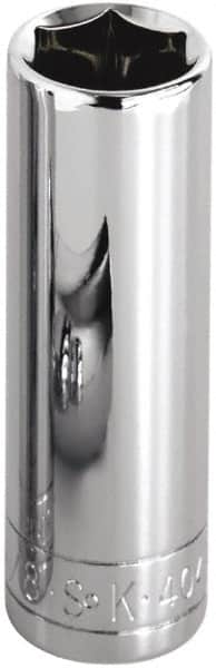 SK - 1/4", 1/4" Drive, Deep Hand Socket - 6 Points, Steel, Chrome Finish - Exact Tooling