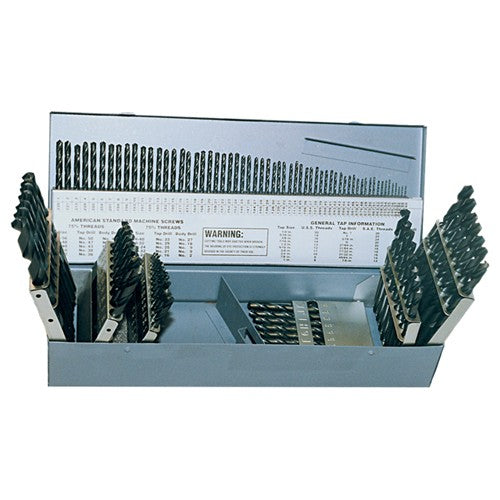 ‎1/16-1/2, A-Z, #1-#60 RHS / RHC HSS 118 Degree Radial Point General Purpose Jobber Length Drill Set - Steam Oxide - Exact Tooling