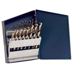 ‎1/16-3/8 RHS / RHC HSS 135 Degree Split Point Heavy Duty Jobber Length Drill Set - TiN - Exact Tooling