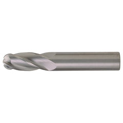 7/16″ Dia. × 7/16″ Shank × 3″ DOC × 6″ OAL, Carbide TiCN, Spiral , 4 Flute, CW Helix, Round, Ballnose End Mill - Exact Tooling