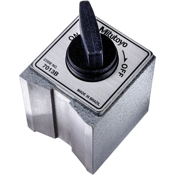 Mitutoyo - 58.5mm Long x 50mm Wide x 55mm High Fine Adjustment Magnetic Indicator Base with On/Off Switch - 600 N Magnetic Pull - Exact Tooling