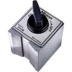 Mitutoyo - 58.5mm Long x 50mm Wide x 55mm High Fine Adjustment Magnetic Indicator Base with On/Off Switch - 600 N Magnetic Pull - Exact Tooling