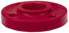 NIBCO - 2" Pipe, 6" OD, PVDF Threaded Pipe Flange - Schedule 80, Red - Exact Tooling