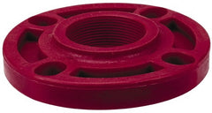 NIBCO - 2" Pipe, 6" OD, PVDF Threaded Pipe Flange - Schedule 80, Red - Exact Tooling