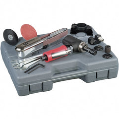 Autobrade Red - Pneumatic Multi Tool Kit - 20,000 RPM, 1/4 NPT Inlet - Exact Tooling