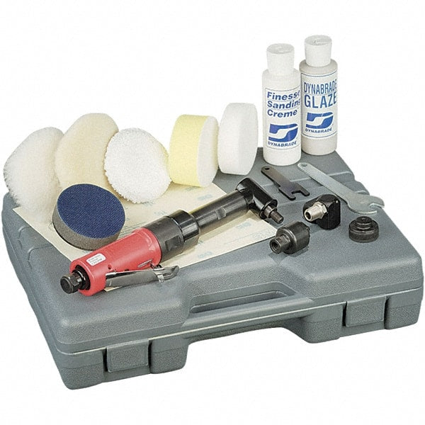 Autobrade Red - 0.4 hp, 2,300 RPM Finishing Sander - 28 CFM Air Consumption, 6.21 bar Air Pressure, 1/4 NPT Inlet - Exact Tooling