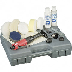 Autobrade Red - 0.4 hp, 2,300 RPM Finishing Sander - 28 CFM Air Consumption, 6.21 bar Air Pressure, 1/4 NPT Inlet - Exact Tooling
