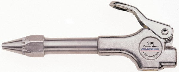 Guardair - 120 Max psi Venturi Nozzle Thumb Lever Blow Gun - 1/4 NPT, Aluminum - Exact Tooling