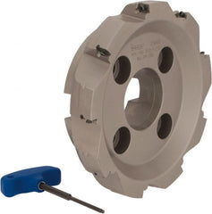 Iscar - 9 Inserts, 8" Cut Diam, 2-1/2" Arbor Diam, 0.56" Max Depth of Cut, Indexable Square-Shoulder Face Mill - 0/90° Lead Angle, 2-1/2" High, AD..1505.. & HM90 AD..1505.. Insert Compatibility, Series HM90 - Exact Tooling