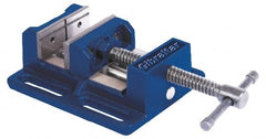 Gibraltar - 8" Jaw Opening Capacity x 2" Throat Depth, Horizontal Drill Press Vise - 8" Wide Jaw, Stationary Base, Standard Speed, 15-7/16" OAL x 3-9/16" Overall Height, Cast Iron - Exact Tooling