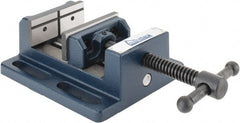 Gibraltar - 3" Jaw Opening Capacity x 1-1/8" Throat Depth, Horizontal Drill Press Vise - 3" Wide Jaw, Stationary Base, Standard Speed, 6-9/16" OAL x 2-7/16" Overall Height, Cast Iron - Exact Tooling