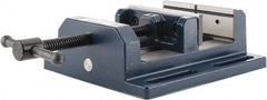 Gibraltar - 6" Jaw Opening Capacity x 2" Throat Depth, Horizontal Drill Press Vise - 6" Wide Jaw, Stationary Base, Standard Speed, 10-15/16" OAL x 3-9/16" Overall Height, Cast Iron - Exact Tooling