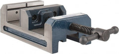 Gibraltar - 4" Jaw Opening Capacity x 1-1/2" Throat Depth, Horizontal Drill Press Vise - 4" Wide Jaw, Stationary Base, Standard Speed, 7-5/16" OAL x 2-11/16" Overall Height - Exact Tooling