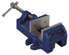 Gibraltar - 3" Jaw Opening Capacity x 1-1/2" Throat Depth, Horizontal Drill Press Vise - 3" Wide Jaw, Stationary Base, Standard Speed, 8-1/4" OAL, Cast Iron - Exact Tooling
