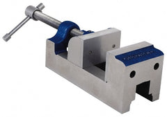 Gibraltar - 2-5/8" Jaw Opening Capacity x 1-1/2" Throat Depth, Horizontal Drill Press Vise - 2-7/16" Wide Jaw, Stationary Base, Standard Speed, 7-1/8" OAL, Cast Iron - Exact Tooling