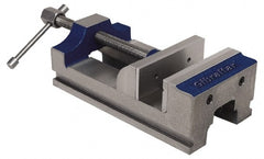 Gibraltar - 3" Jaw Opening Capacity x 1-3/4" Throat Depth, Horizontal Drill Press Vise - 3" Wide Jaw, Stationary Base, Standard Speed, 7-1/2" OAL, Cast Iron - Exact Tooling