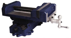 Gibraltar - 8" Jaw Opening Capacity x 2" Throat Depth, Horizontal Drill Press Vise - 8" Wide Jaw, Cross Slide Base, Standard Speed, 8" OAL x 7-1/4" Overall Height, Cast Iron - Exact Tooling