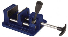 Gibraltar - 3" Jaw Opening Capacity x 1-1/16" Throat Depth, Horizontal Drill Press Vise - 3" Wide Jaw, Stationary Base, Standard Speed, 7-1/4" OAL x 2.975" Overall Height, Cast Iron - Exact Tooling