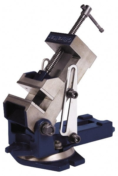 Gibraltar - 6" Jaw Width, 6" Jaw Opening Capacity, Angle Swivel Machine Vise - Manual Operation, 1 Station, 17-3/4" Long x 7-7/16" High x 2" Deep, 2" Jaw Height - Exact Tooling