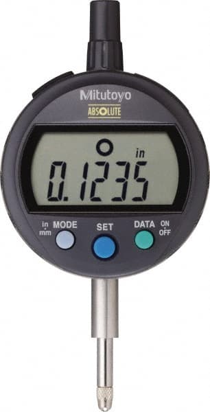 Mitutoyo - 0 to 12.7mm Range, 0.0005" Graduation, Electronic Drop Indicator - Lug Back, Accurate to 0.001", LCD Display - Exact Tooling