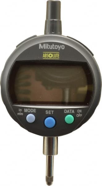 Mitutoyo - 0 to 12.7mm Range, 0.0005" Graduation, Electronic Drop Indicator - Lug-on-center Back, Accurate to 0.001", English & Metric System, LCD Display - Exact Tooling