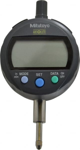 Mitutoyo - 0 to 12.7mm Range, 0.0005" Graduation, Electronic Drop Indicator - Flat Back, Accurate to 0.001", English & Metric System, LCD Display - Exact Tooling