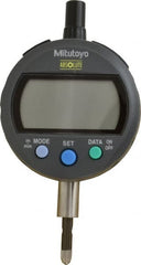Mitutoyo - 0 to 12.7mm Range, 0.0005" Graduation, Electronic Drop Indicator - Lug-on-center Back, Accurate to 0.001", English & Metric System, LCD Display - Exact Tooling