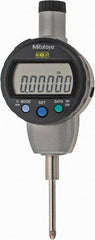 Mitutoyo - 0 to 1" Range, 0.00005" Graduation, Electronic Drop Indicator - Flat Back, Accurate to 0.0001", English & Metric System, LCD Display - Exact Tooling