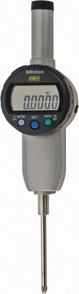 Mitutoyo - 0 to 2" Range, 0.0005" Graduation, Electronic Drop Indicator - Flat Back, Accurate to 0.0016", English & Metric System, LCD Display - Exact Tooling