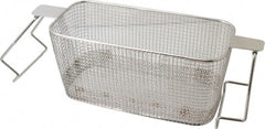 CREST ULTRASONIC - Stainless Steel Parts Washer Basket - 5" High x 133.35mm Wide x 292.1mm Long, Use with Ultrasonic Cleaners - Exact Tooling