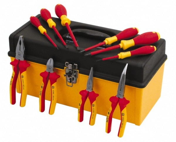 Wiha - 10 Piece Insulated Hand Tool Set - Comes in Tool Box - Exact Tooling