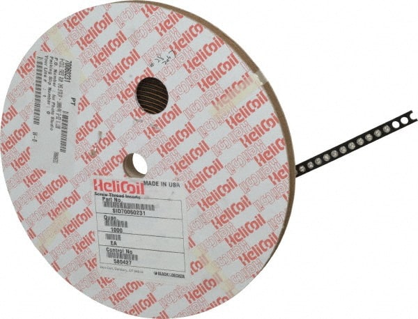 Heli-Coil - #6-32 UNC, 0.138" OAL, Free Running Helical Insert - 2-3/4 Free Coils, Tanged, 304 Stainless Steel, 1D Insert Length - Exact Tooling