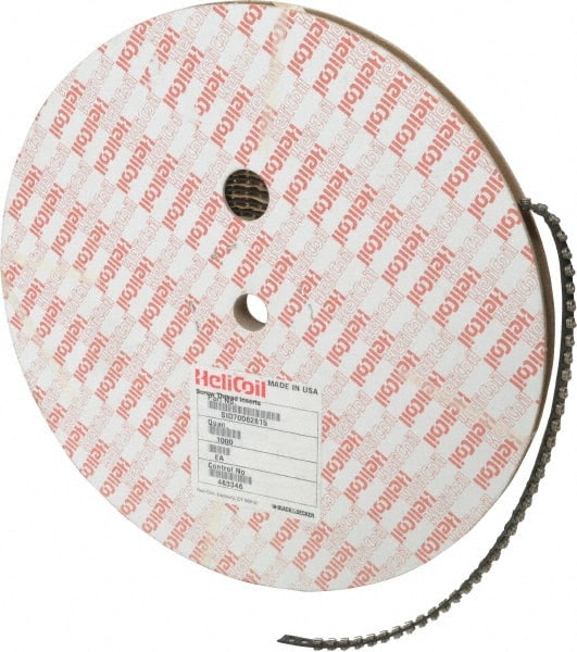 Heli-Coil - 1,000 Inserts, #8-32 UNC, 1-1/2D, Stainless Steel Screw Locking Insert - 6 Free Coils, 0.246 Inch Overall Length, 0.205 to 0.22 Inch Outside Diameter, with Tang, 304 Material Grade - Exact Tooling