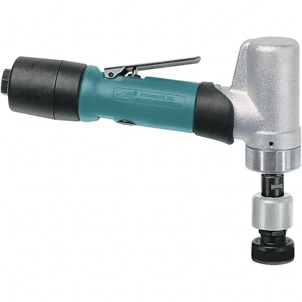 Dynabrade - 3,200 OPM, 24 CFM Air Consumption, Right Angle Air Orbital Sander - Round Pad, 1/4 NPT Inlet - Exact Tooling