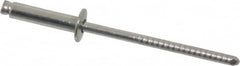 RivetKing - Size 46 Dome Head Stainless Steel Open End Blind Rivet - Stainless Steel Mandrel, 0.313" to 3/8" Grip, 1/4" Head Diam, 0.129" to 0.133" Hole Diam, 0.525" Length Under Head, 1/8" Body Diam - Exact Tooling