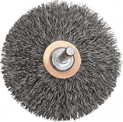 DeWALT - 2" OD, 1/4" Shank Diam, Crimped Steel Wheel Brush - 1/2" Trim Length, 0.014" Filament Diam, 20,000 RPM - Exact Tooling