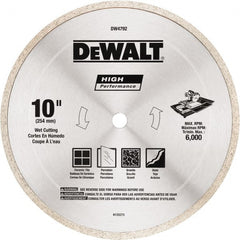 DeWALT - 10" Diam, 5/8" Arbor Hole Diam, Wet & Dry Cut Saw Blade - Diamond-Tipped, Standard Round Arbor - Exact Tooling