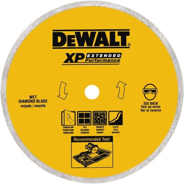 DeWALT - 8" Diam, 5/8" Arbor Hole Diam, Wet & Dry Cut Saw Blade - Diamond-Tipped, Standard Round Arbor - Exact Tooling