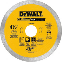 DeWALT - 4-1/2" Diam, 5/8 & 7/8" Arbor Hole Diam, Wet & Dry Cut Saw Blade - Diamond-Tipped, Standard Round Arbor - Exact Tooling