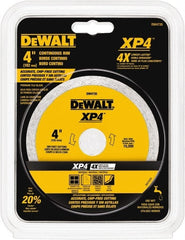 DeWALT - 4" Diam, 5/8 & 7/8" Arbor Hole Diam, Wet & Dry Cut Saw Blade - Diamond-Tipped, Standard Round Arbor - Exact Tooling