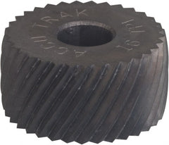 Convex Knurl Wheel: 1/2″ Dia, 90 ° Tooth Angle, 25 TPI, Diagonal, Cobalt 3/16″ Face Width, 3/16″ Hole, Helix, Series EPV