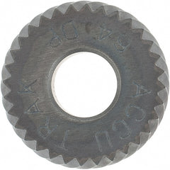 Made in USA - 1/2" Diam, 80° Tooth Angle, Convex, Form Type Cobalt Right-Hand Diagonal Knurl Wheel - 3/16" Face Width, 3/16" Hole, 64 Diametral Pitch, Ferritic Nitrocarburizing Finish, Series EPV - Exact Tooling