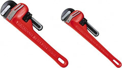 Paramount - 2 Piece, 0" to 1" & 0" to 2", Straight Pipe Wrench Set - Inch Measurement Standard - Exact Tooling