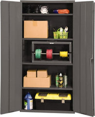 Durham - 4 Shelf Locking Storage Cabinet - Steel, 36" Wide x 24" Deep x 72" High, Gray - Exact Tooling