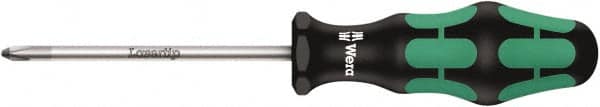 Wera - #2, 10-1/16" OAL, Standard Phillips Screwdriver - 6" Blade Length, Round Shank, Ergonomic Handle - Exact Tooling