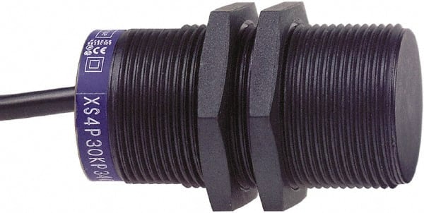 Telemecanique Sensors - NPN, PNP, 15mm Detection, Cylinder, Inductive Proximity Sensor - 2 Wires, IP68, 24 to 240 VAC/VDC @ 50/60 Hz, M30x1.5 Thread, 62mm Long - Exact Tooling