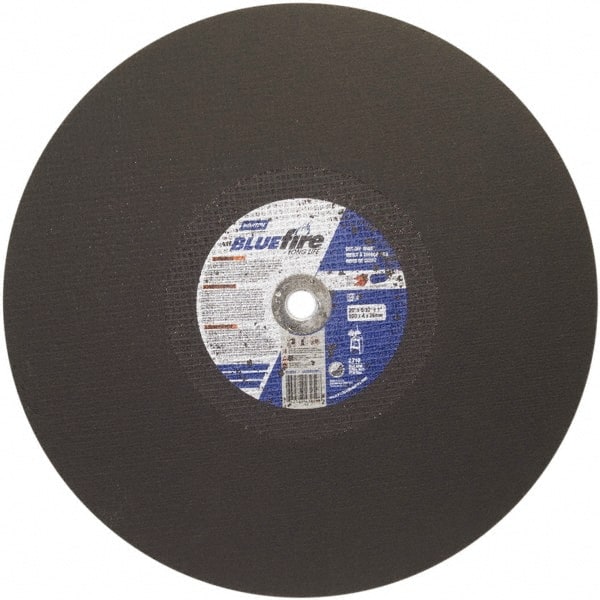 Norton - 20" 30 Grit Zirconia Alumina Cutoff Wheel - 5/32" Thick, 1" Arbor, 2,710 Max RPM, Use with Stationary Tools - Exact Tooling